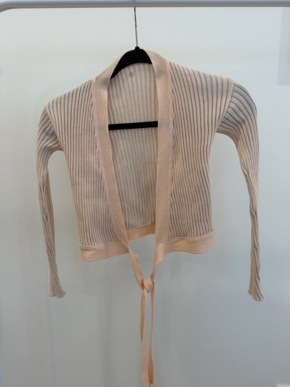 Repetto Knitted Wrap Kids 12 A Pink and Grey ribbed
